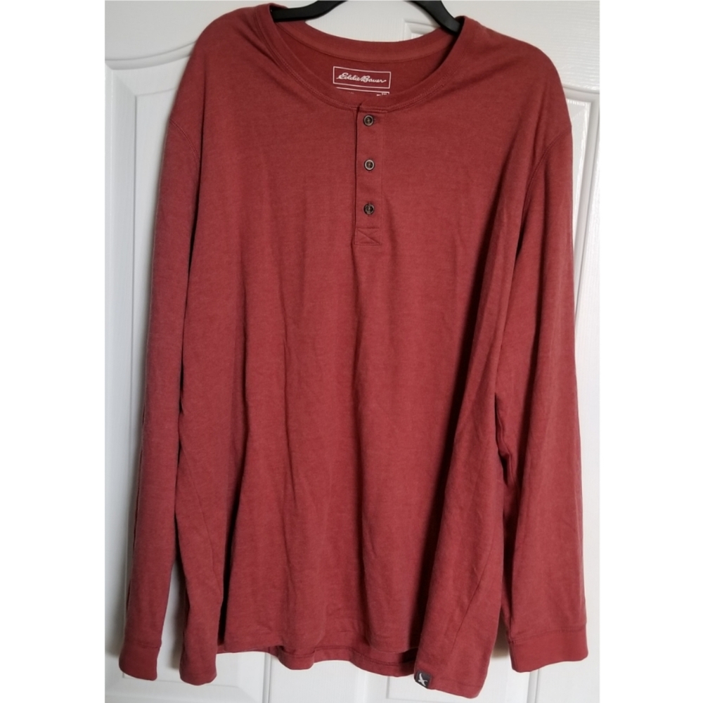 Eddie Bauer 1/4 Button Front Shirt Men's 2XL Long